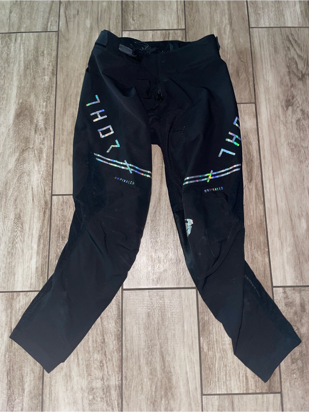 THOR Prime Pro Unrivaled Black Holographic Logo MX Pants, Size 34